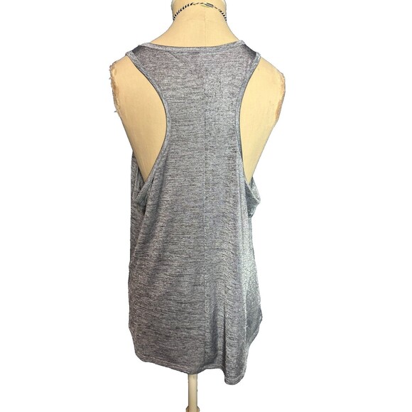 Gap Large Stretch Racerback Tank Grey w/ Shiny Black And Silver Threads Large - Picture 4 of 4